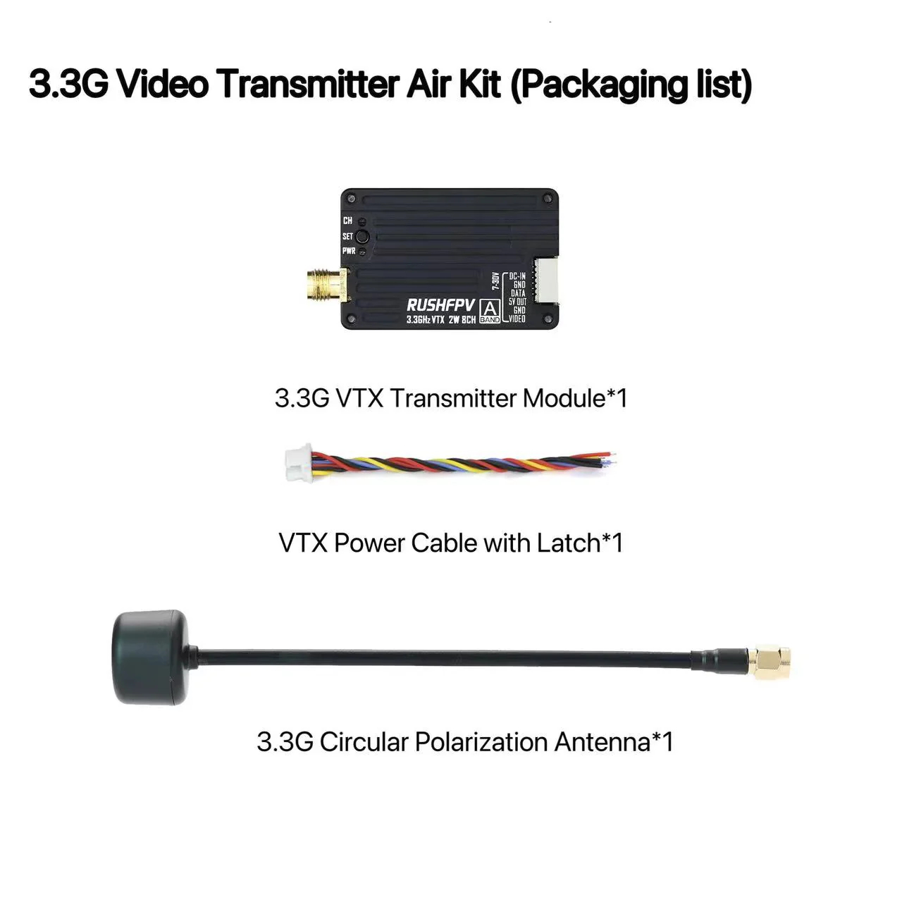RUSHFPV 3.3G 2W VTX Transmitte - Fpv Drone Antenna reseña y precio