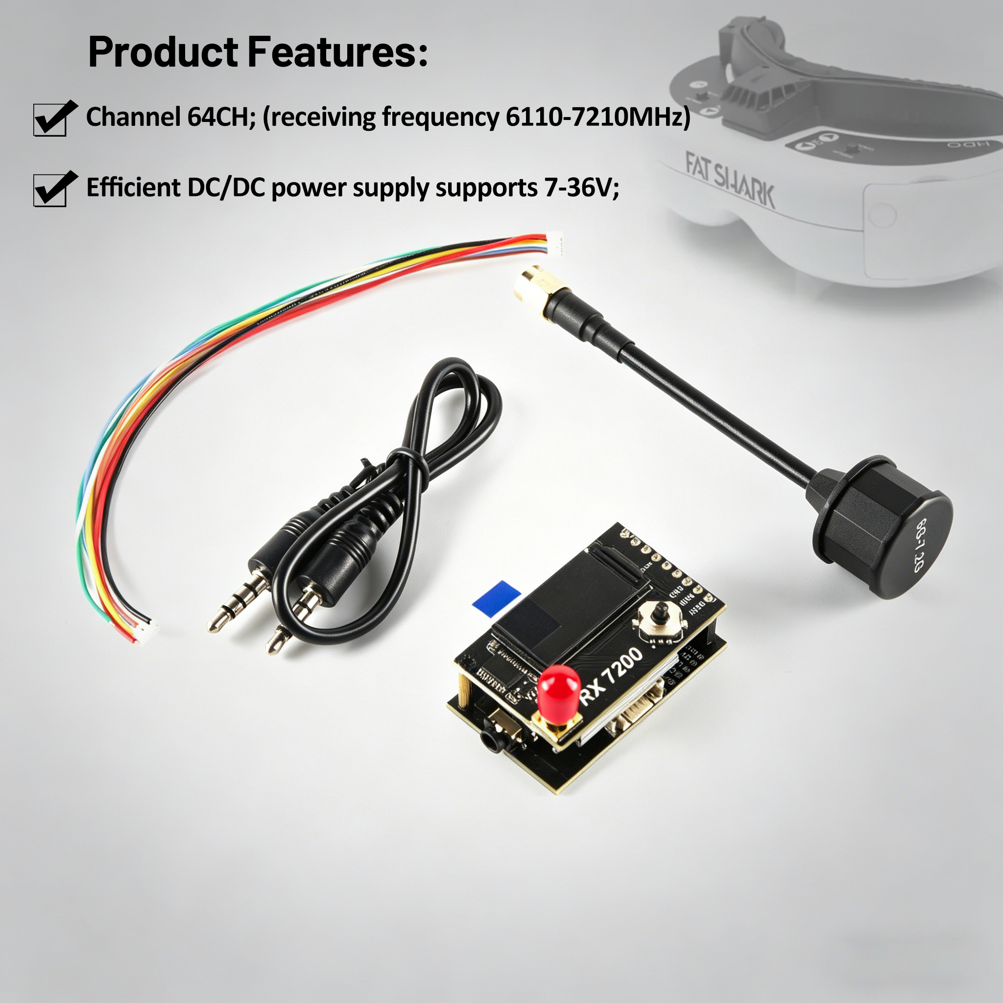 7.2G Video Receiver Module 64- - Fpv Drone Goggles reseña y precio