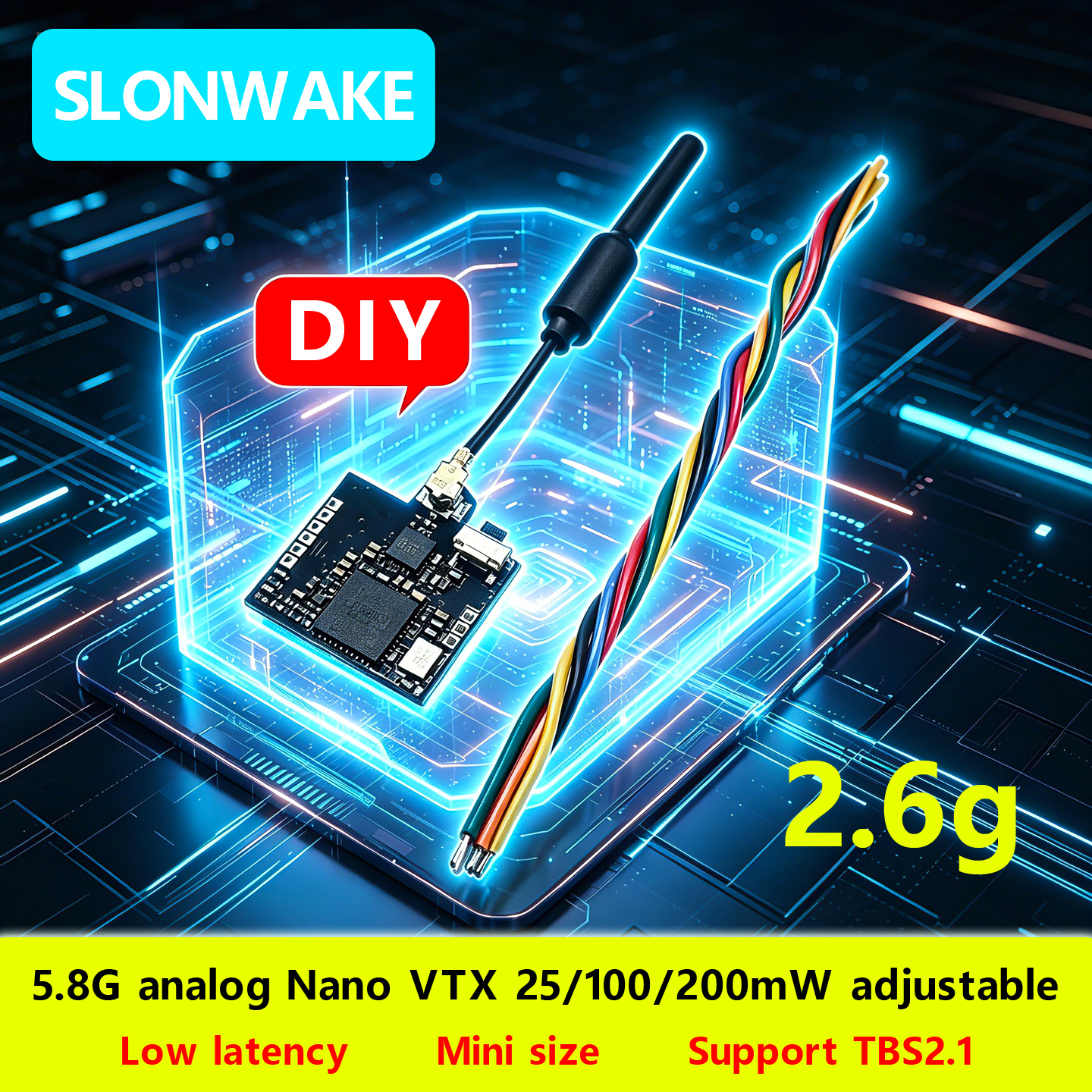 SLONWAKE Nano 5.8G 48CH 200mW  - Fpv Drone Transmitter reseña y precio