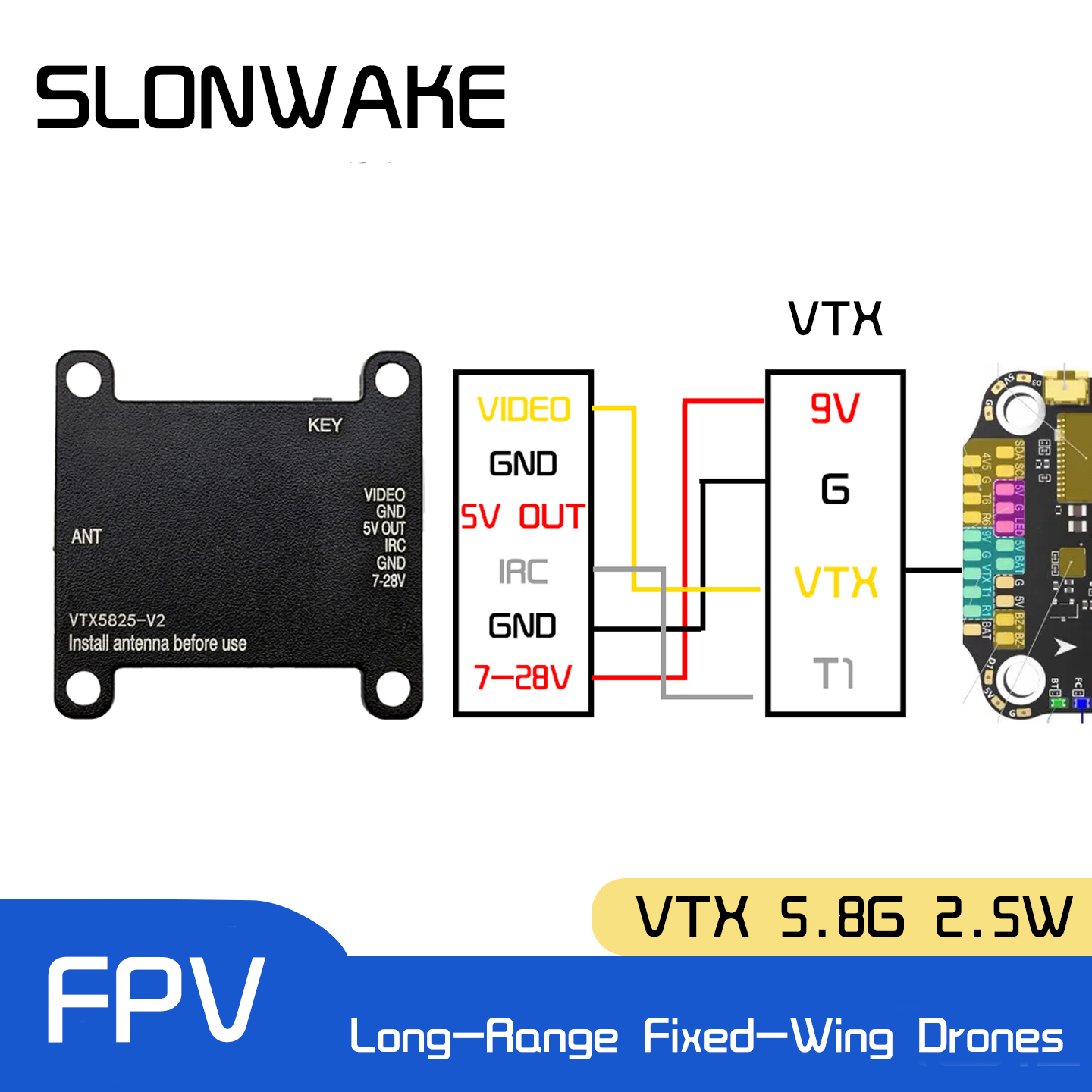 SLONWAKE 5.8G 48CH FPV Transmi - Fpv Drone Frame reseña y precio