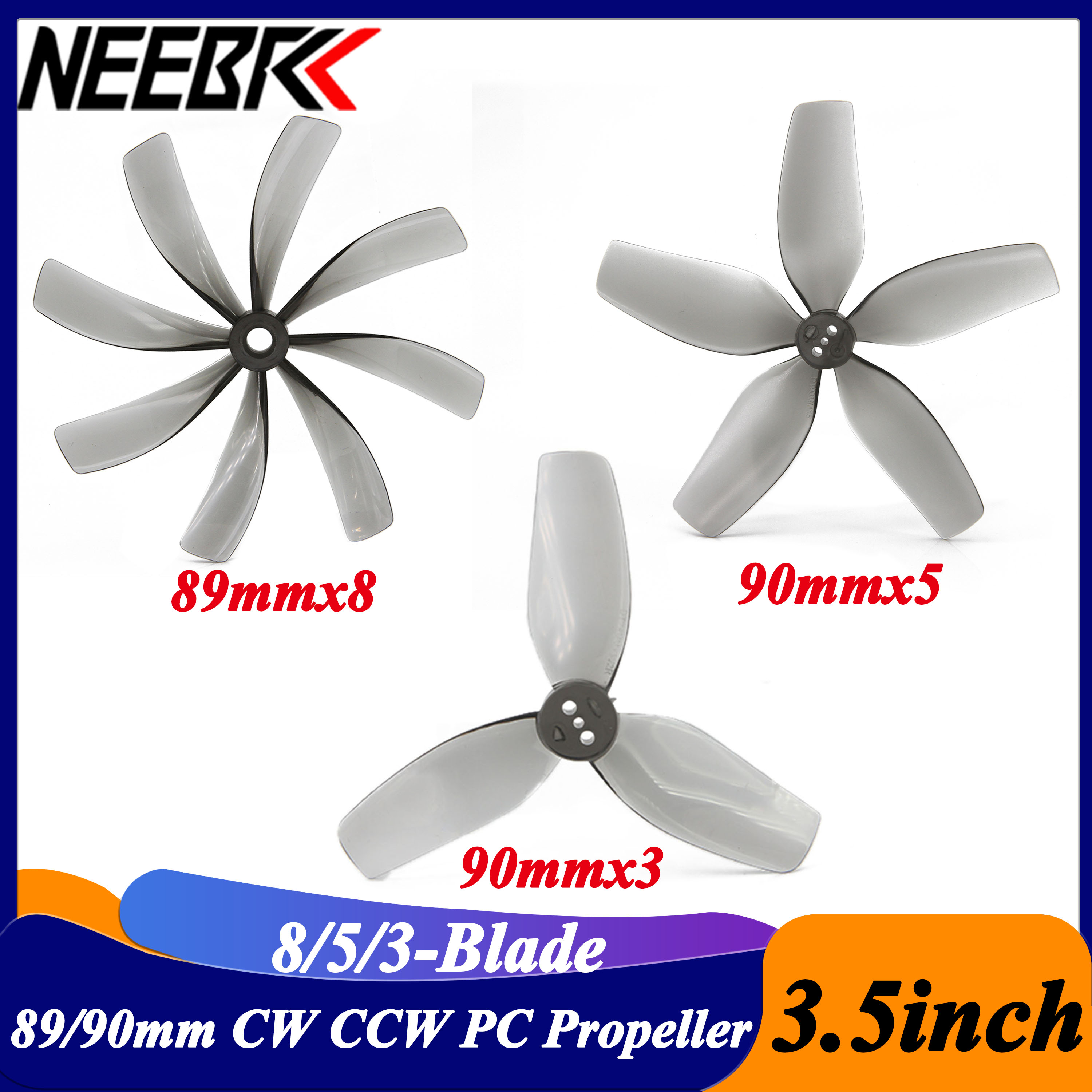 2Pairs 3.5inch 89x8 90x5 90x3  - Fpv Drone Quadcopter reseña y precio
