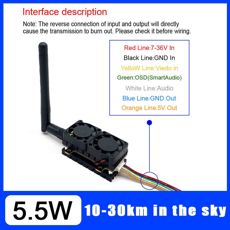Long Range 5.8GHz 5.5W Video T - Fpv Drone Flight Controller reseña y precio